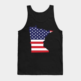 Minnesota State Shape Flag Background Tank Top